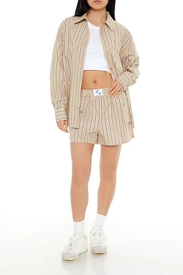 Striped Poplin Shorts