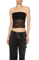 Lace Lettuce-Edge Tube Top