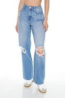 Distressed Straight Jeans