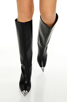 Stiletto Toe Cap Knee-High Boots