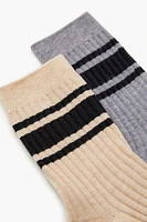 Varsity-Striped Crew Socks Set - 2 pack