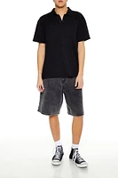 Mid-Rise Denim Baggy Shorts