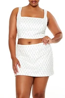 Plus Beaded Lattice Tank Top