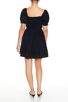 Ruffle Puff-Sleeve Mini Dress