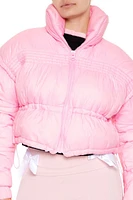 Drawstring Cropped Puffer Coat