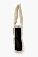 Faux Shearling-Trim Tote Bag