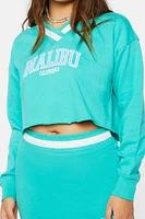 Malibu Graphic Raw-Cut Pullover