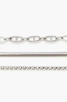 Rhinestone Chain Bracelet Set