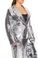 Plus Metallic Sequin Blazer