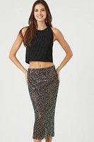 Sequin Straight Midi Skirt