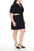 Plus Surplice Cutout Mini Dress