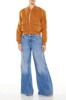 Button-Front Bomber Jacket
