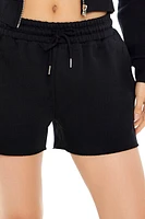 Raw-Cut Fleece Drawstring Shorts