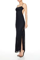 Mesh Open-Back Maxi Dress