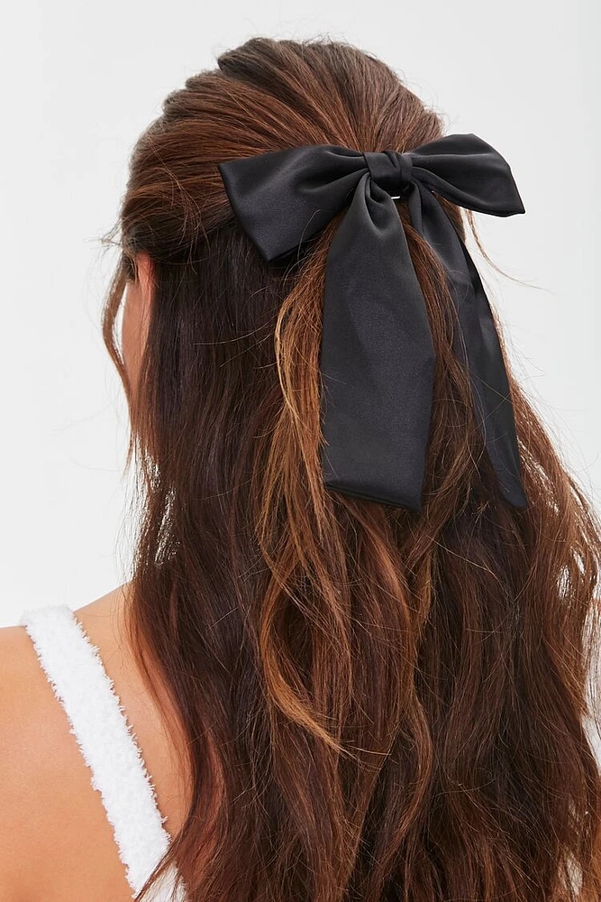 Satin Bow Hair Barrette