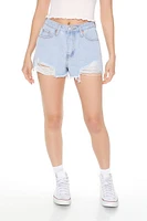 Distressed Stretch-Denim Shorts