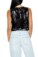 Sequin Bow Boxy Crop Top