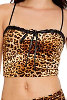 Leopard Cropped Cami & Skirt Set