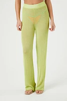Sheer High-Rise Straight Pants