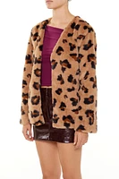 Faux Fur Cheetah Print Coat