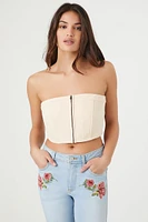 Satin Zip-Up Tube Top