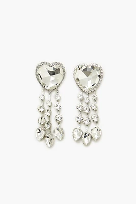 Faux Gem Heart Drop Earrings