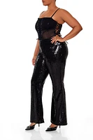 Plus Sequin Flare Pants