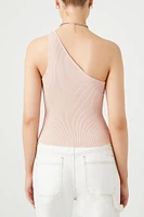 Sweater-Knit One-Shoulder Crop Top