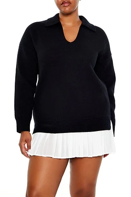 Plus Combo Sweater Dress