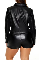 Plus Faux Leather Jacket