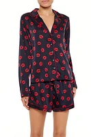 Lipstick Kiss Pajama Shirt & Shorts Set