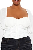 Plus Ruched Sweetheart Top