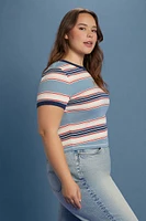 Plus Lee Striped Ringer Tee