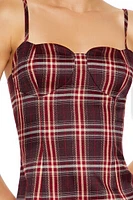 Plaid Heart Bustier Mini Dress