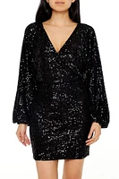 Sequin Surplice Mini Dress