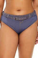 Plus Denim Bikini Bottoms