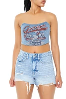 Cropped Garage Graphic Tube Top