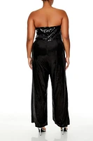 Plus Sequin Bustier Jumpsuit