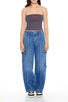 Low-Rise Wide-Leg Cargo Jeans