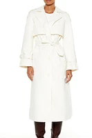 Tie-Front Notched Trench Coat