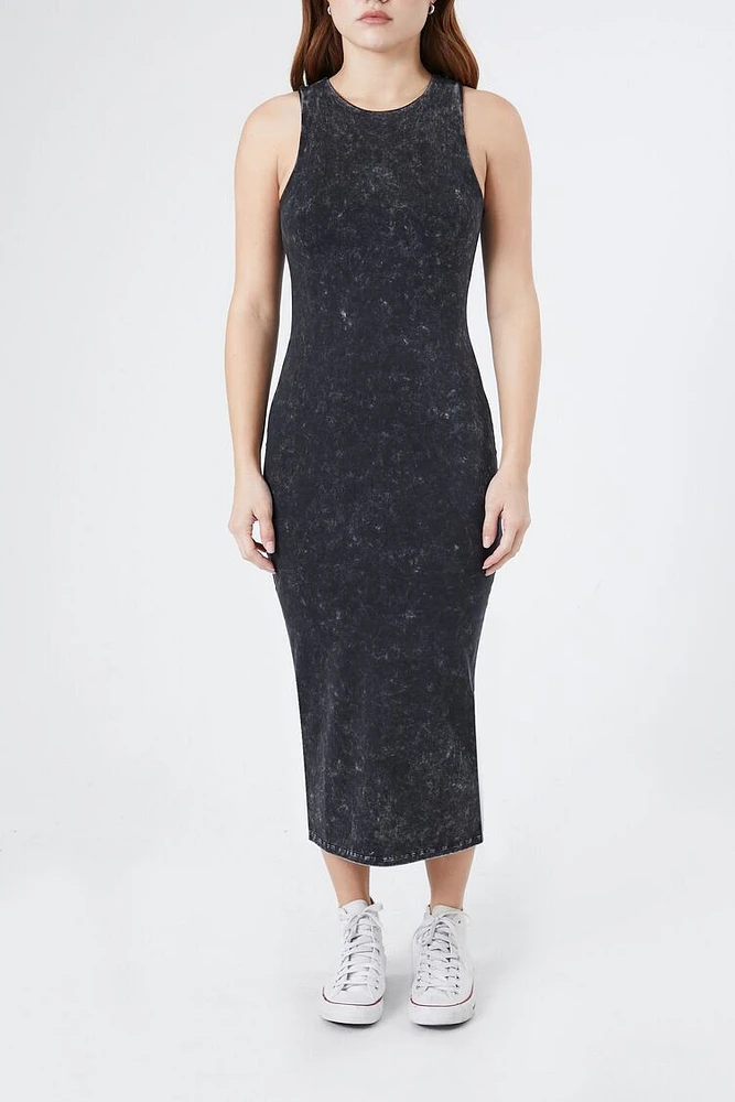 Mineral Wash Bodycon Midi Dress