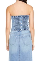 Belted Denim Tube Top