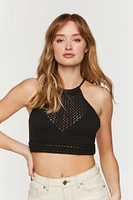 Crochet Crisscross Halter Crop Top