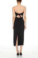 Strapless Tie-Back Midi Dress