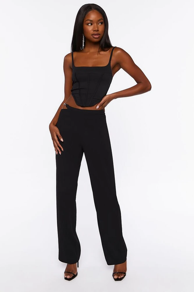 Chain Cutout Low-Rise Pants