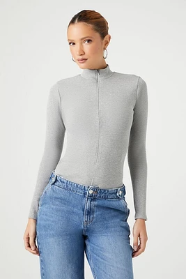 Zip-Up Funnel Neck Bodysuit