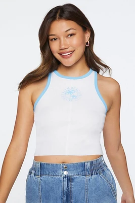 Palm Beach Club Graphic Ringer Crop Top