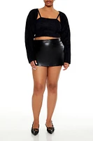 Plus Cardigan Shrug Sweater & Cami Set