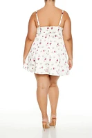 Plus Floral Print Mini Dress