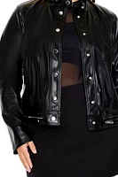 Plus Faux Leather Moto Jacket